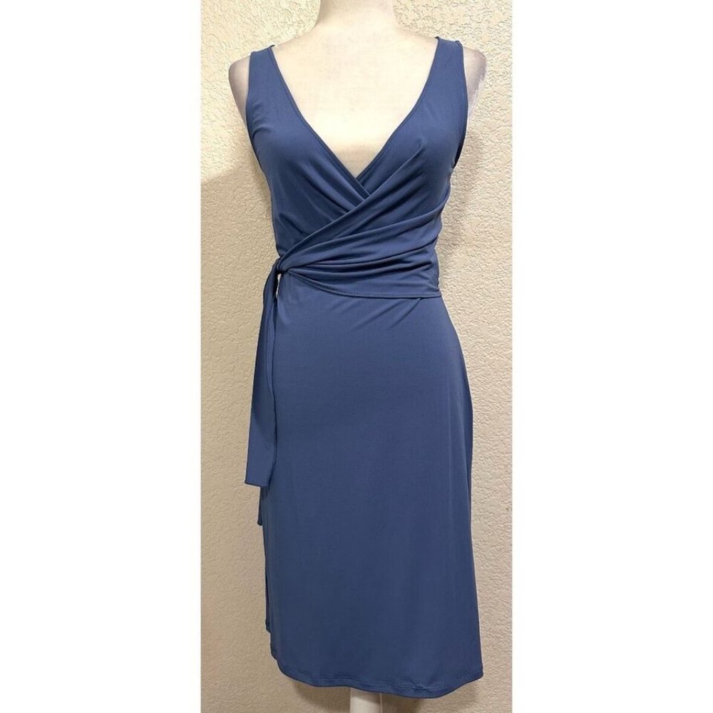 BCBGMAXAZRIA Blue Wrap Riviera Dress